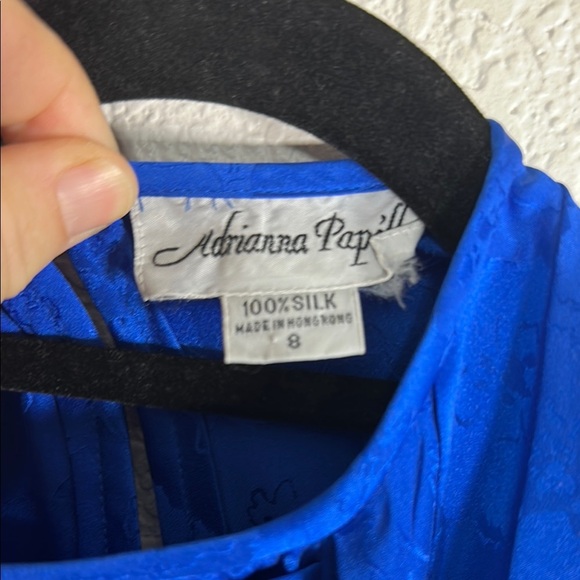 Vintage Silk Elegant Blue Women's Top 8 - Picture 2 of 6